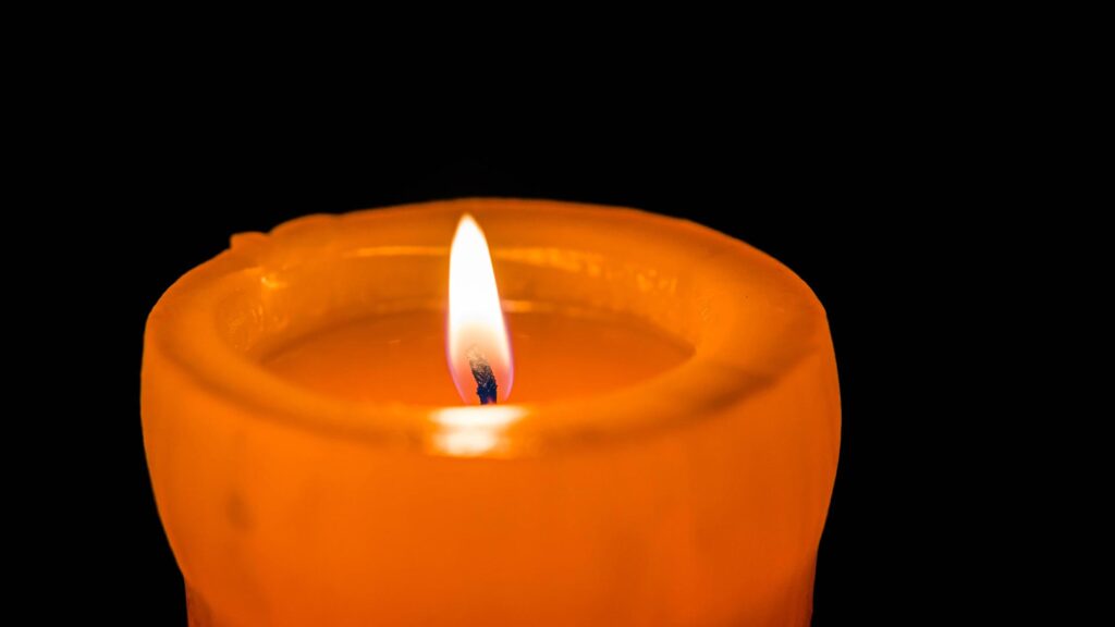 picture of candle with black background