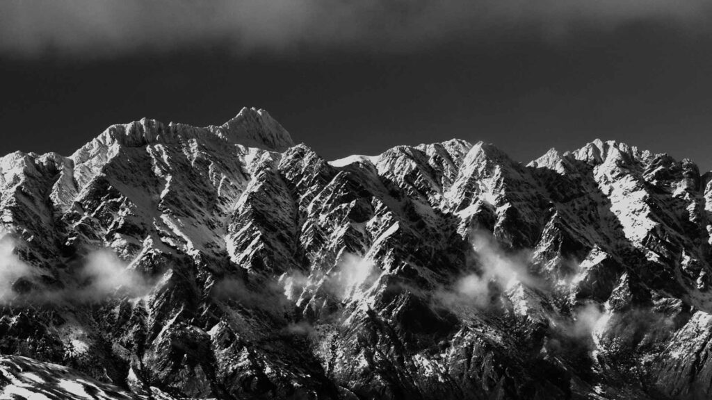 black and white mountain background