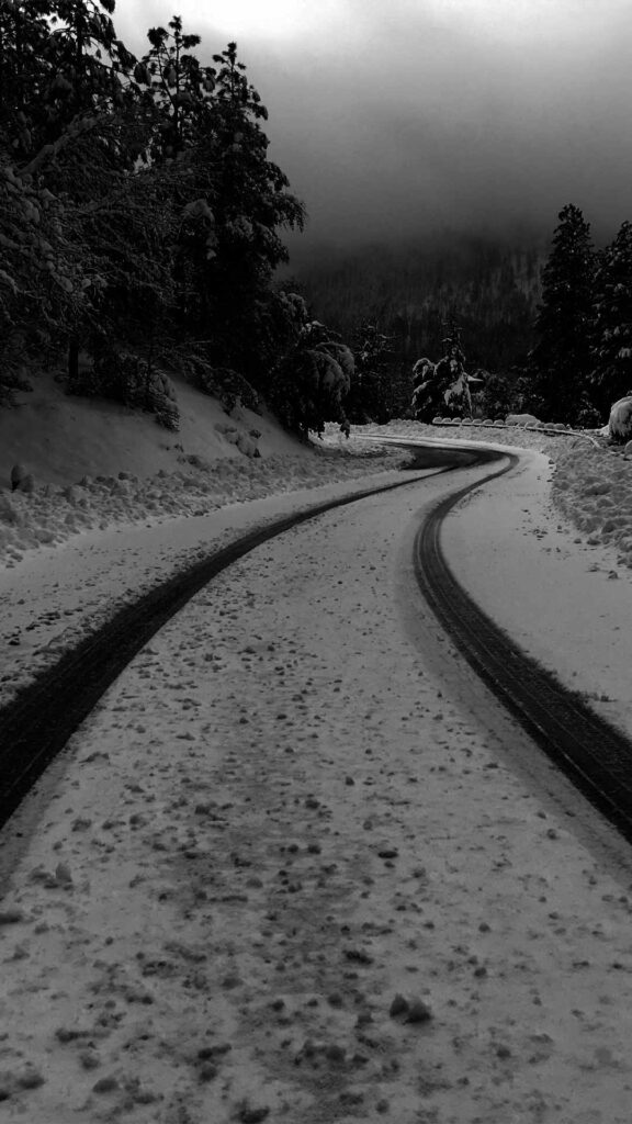black and white road wallpaper snow
