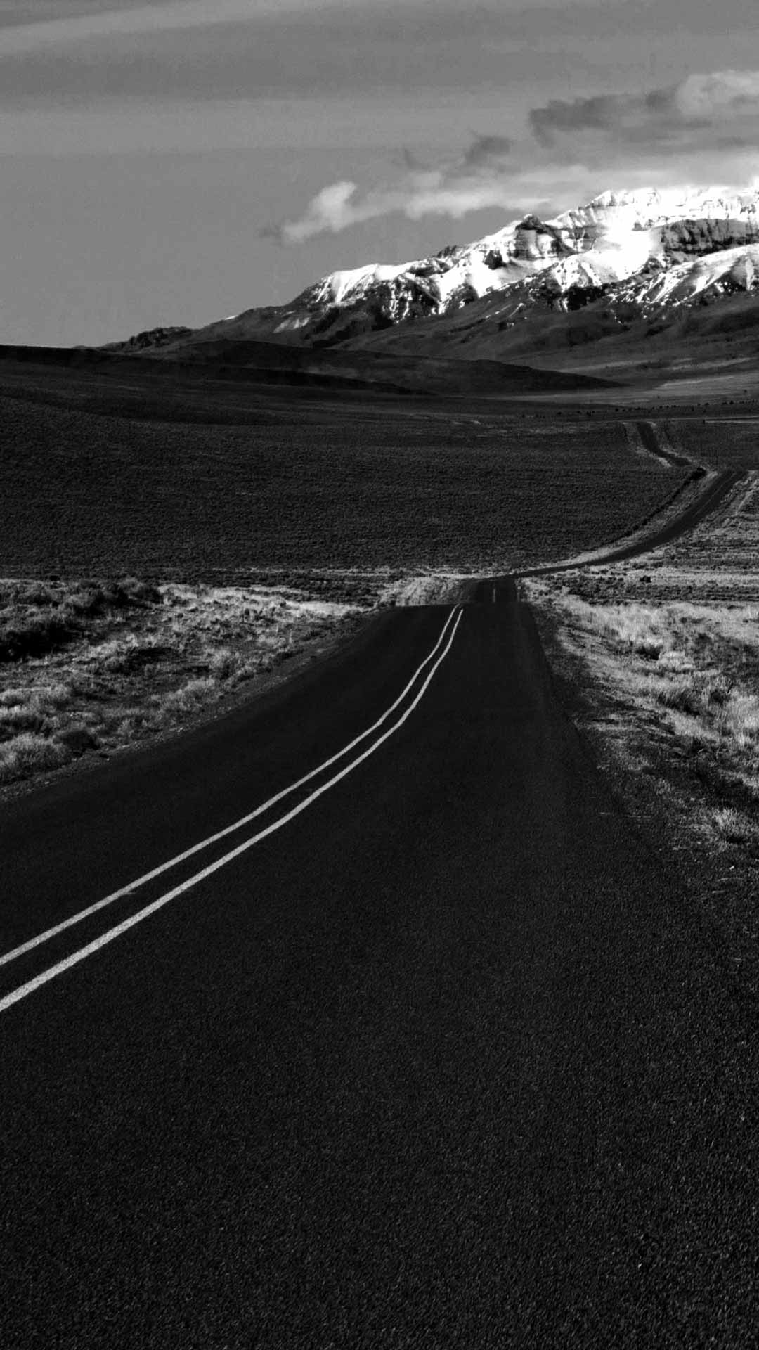 road mountain wallpaper black