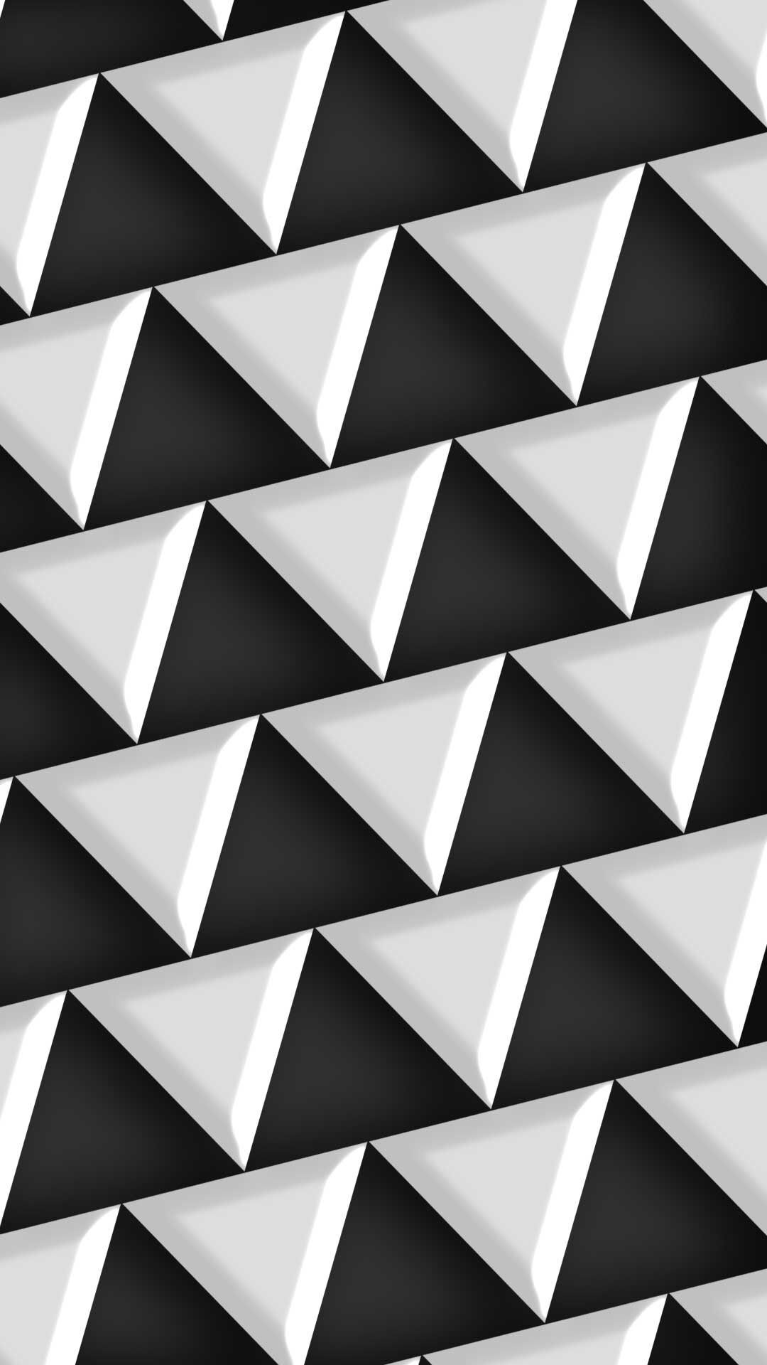 white triangle black background