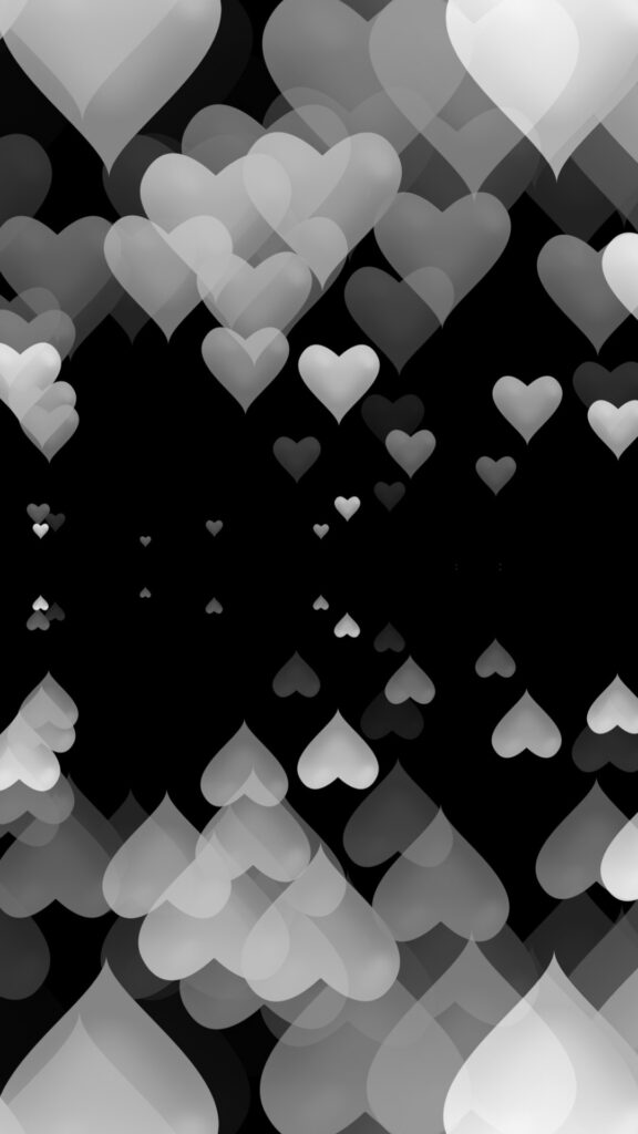 Beautiful White Heart Black Background - Black Wallpaper HD