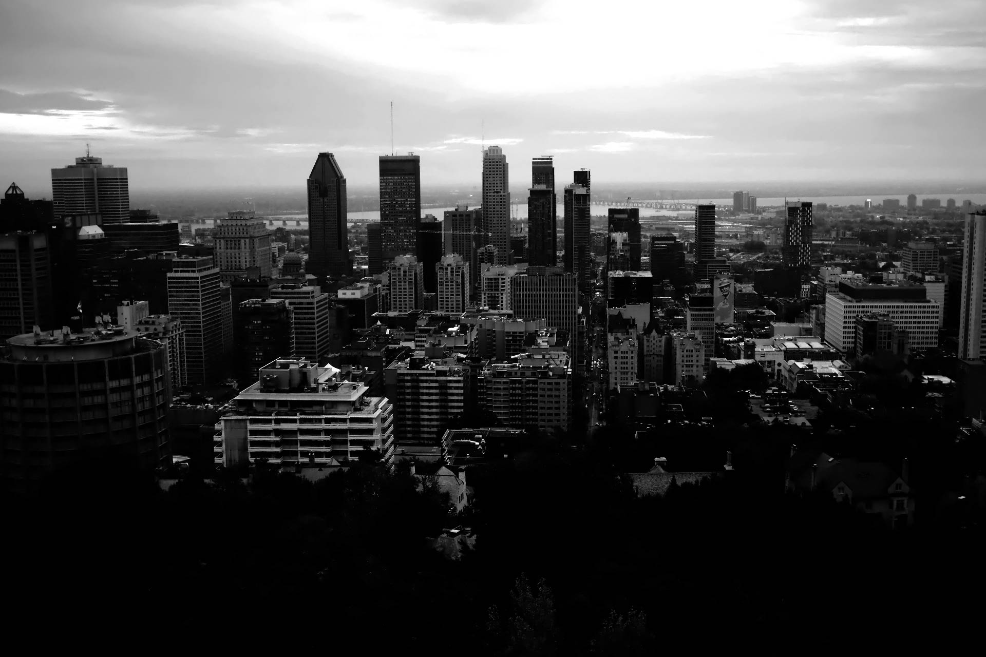 black and white city background