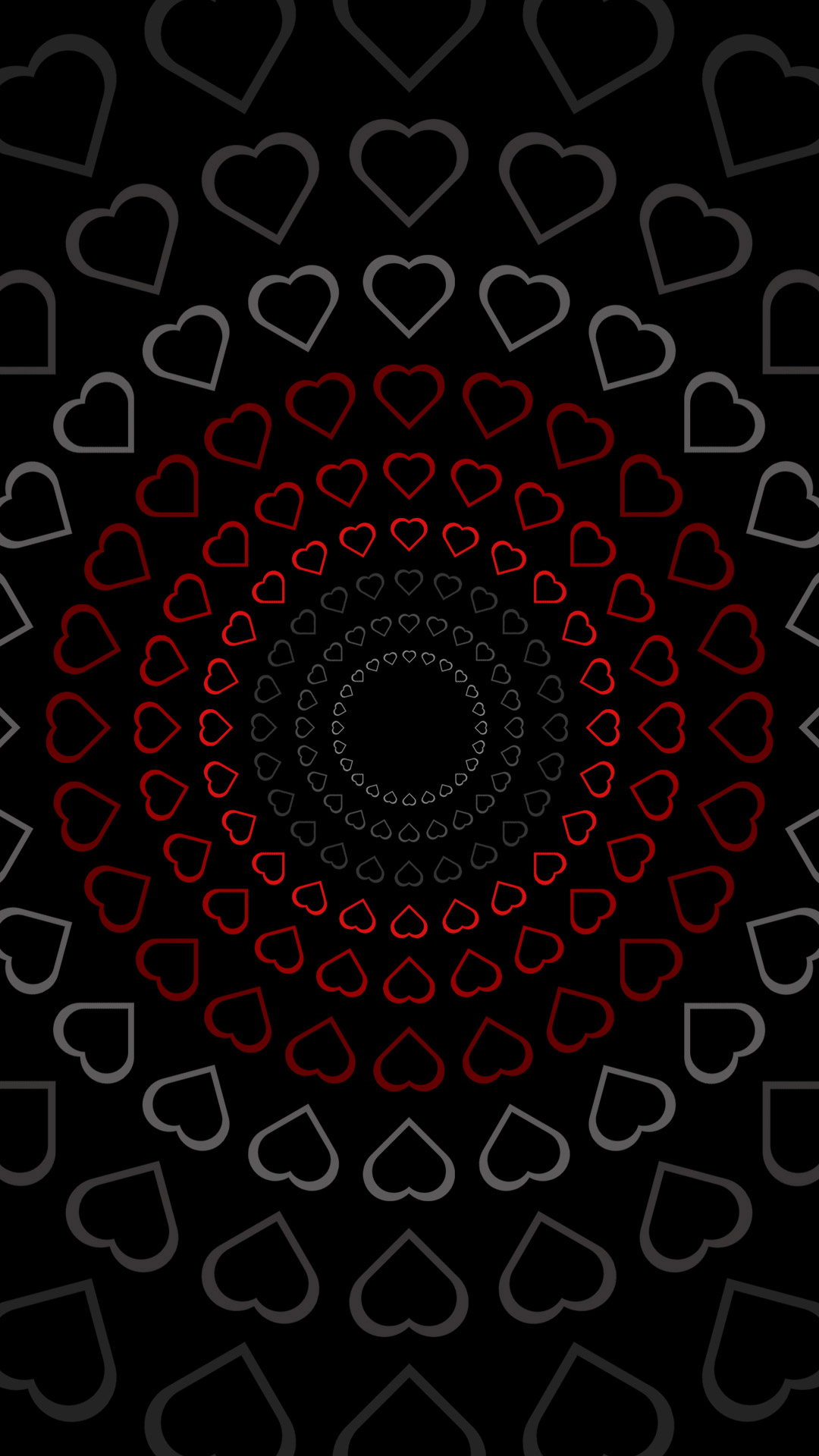 full black wallpaper small heart shapes