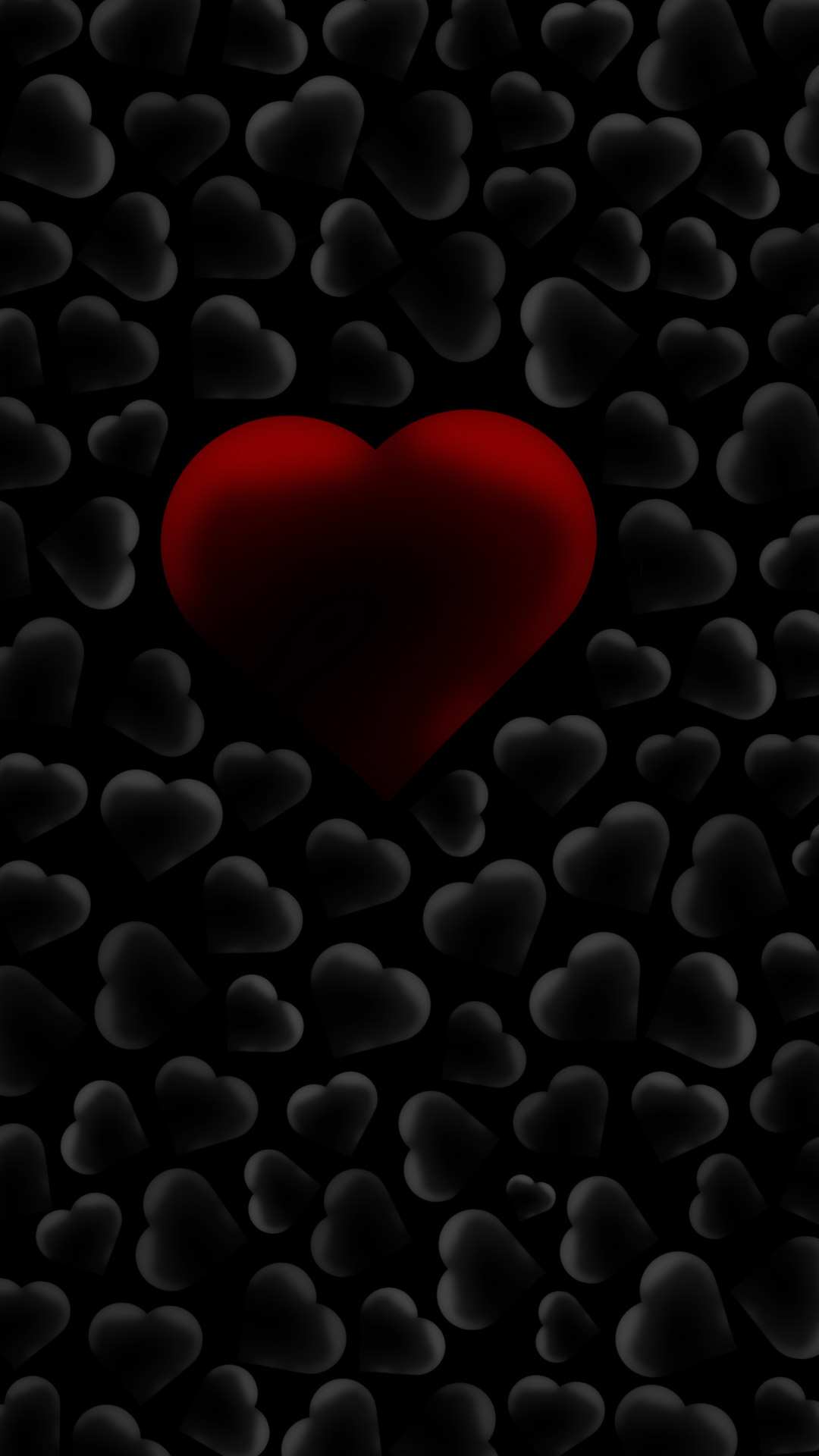 love heart black wallpaper