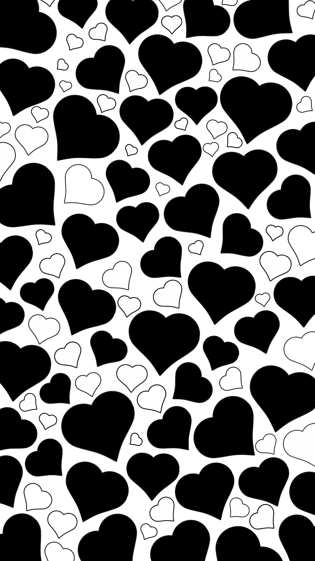 black and white heart wallpaper