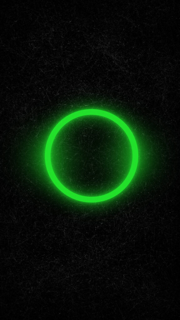 green neon circle black background