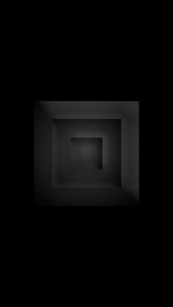 grey square black background