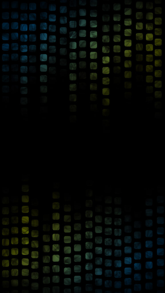 black wallpaper with colored squares