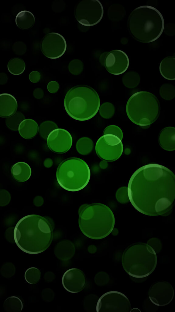big green dots black background