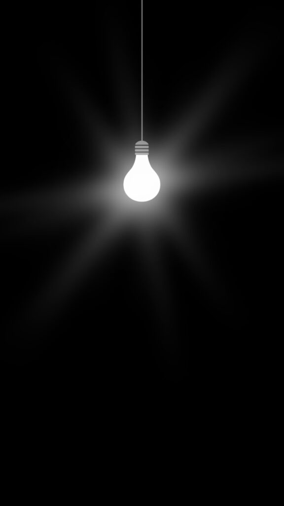 light bulb black background for phone