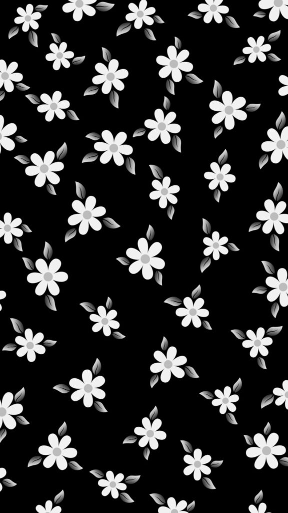 black white daisy phone background