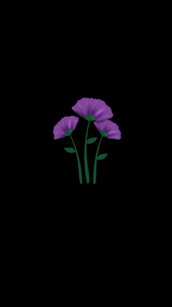 purple flower black background